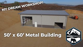 Building my dream workshop  50x60 metal building [upl. by Sesiom862]