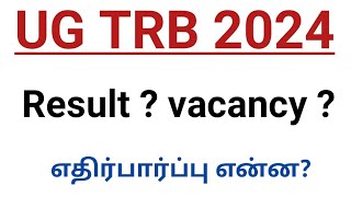 UG TRB 2024 RESULT VACANCY [upl. by Ailido93]