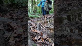 Puddle jumping and a muddy wellie walk through a forest built over mine shafts [upl. by Crespo]