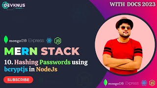 Hashing Passwords using bcryptjs in NodeJs  Mern Stack Tutorial in Hindi 2023 10 [upl. by Hanfurd]