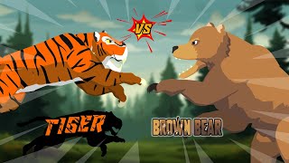 Tiger vs Brown Bear  Tiger vs Animals Level Challenge S1  Animal Animation [upl. by Pryce]