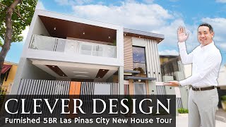 House Tour LP14 • Inside a CLEVERLYDESIGNED Furnished New Home •Las Pinas 5BR House amp Lot for Sale [upl. by Zetram]