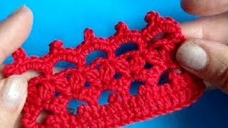 Вязание крючком  Урок 268 Кайма  Crochet edging [upl. by Anileve]