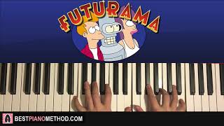 How To Play  Futurama Theme Song Piano Tutorial Lesson [upl. by Niro]