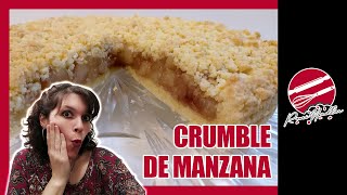 🍎 TARTA CRUMBLE de MANZANA FACIL  Streusel  🧁 Recetas de PASTELERIA 🍮 [upl. by Lonyer]