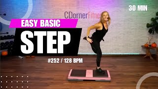 30 Min BASIC Cardio Step Aerobics Workout  128 BPM 252 [upl. by Janette]