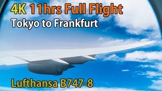 Full flight video Tokyo Haneda to Frankfurt LH717 B7478 Lufthansa 4K [upl. by Hasan]