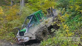 Débardage en hautes montagnes John deere 548 G3 HD [upl. by Ahsasal]