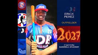 Erick Perez OF 2027 2028 Class From Cacon Baseball Academy Date video 07082024 [upl. by Woodhead]