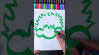 Drawing But The Green Marker is HUGE Very Satisfying shorts [upl. by Cayser]