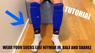 How to wear your football socks like a pro Neymar Bale Suarez Freestyleskills32 [upl. by Lebiralc]