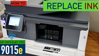 HP OfficeJet Pro 9015e Ink Cartridge Replacement [upl. by Atina]