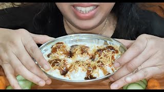 Eating homemade dahi vada fresh veggies sunday brunch whispering mukbang asmr relaxing food yummy [upl. by Catima189]