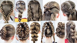 10 easy and simple braided hairstyles Most beautiful hairstyles For every day [upl. by Hulbig]