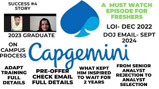 capgemini ADAPT training full detailPreoffer check full detailsCapgemini joining delay 2 years [upl. by Davison]