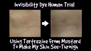 Invisibility Dye Experiment  Tartrazine From Mustard Unofficial Human Trial [upl. by Ahsinned939]