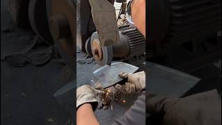 The process of forging a sharp bone cutting knife from steel plateforging [upl. by Harahs912]