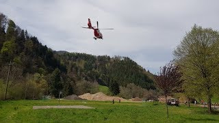 🚨🚁 Schwerer Mountainbiker Unfall  RTH HBZQL in ZellAtzenbach im Einsatz 22042019 [upl. by Igenia]