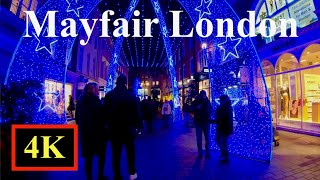 Mayfair London Walk Through New Bond Street 4k60fps [upl. by Yahiya]