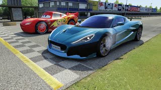 Rimac Nevera vs Lightning McQueen at Monza Full Course [upl. by Jacklyn565]