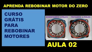 APRENDA REBOBINAR MOTOR DO ZERO CURSO GRÁTIS PARA REBOBINAR MOTORES AULA 02 MOTOR MONO E TRIFÁSICO [upl. by Letitia]