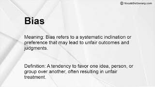 Bias Meaning [upl. by Akeyla]