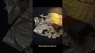 Black and gold explorepage art goldleafpainting [upl. by Feldman844]