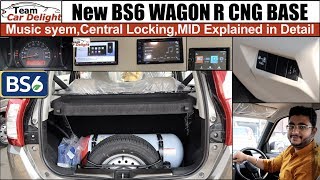 Maruti Wagon R CNG BS6 Base Model Lxi Music SystemMIDCentral Locking Explained  Wagonr Bs6 [upl. by Dryden]