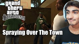 CJ Sprays Over The Town Tagging Up Turf Gta Sanandreas AH Bro HindiUrdu [upl. by Asital]