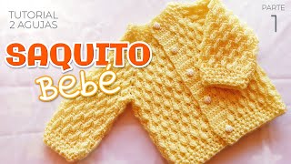 Saquito abierto Jersey Sueter para Bebe a Crochet Parte 1 de 2 [upl. by Abijah]