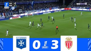 AJ Auxerre contre AS Monaco 03  Ligue 1 McDonalds 202425  Résumé de Match [upl. by Burkle]