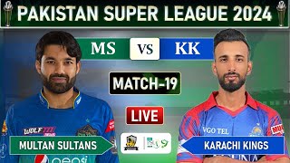 PSL LIVE  MULTAN SULTANS vs KARACHI KINGS MATCH 19 LIVE COMMENTARY  MS vs KK LIVE [upl. by Rockwell]