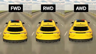 FWD vs RWD vs AWD in Car Parking Multiplayer [upl. by Nyleahs]