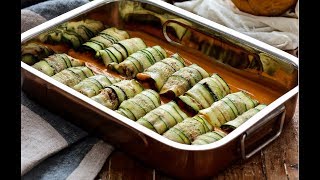 Canelones de calabacín rellenos de verduras  RECETA PARA FIESTAS  Delicious Martha [upl. by Yadnus]