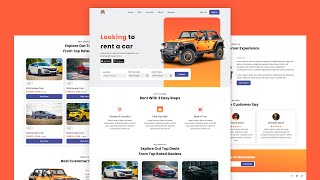 Responsive Car Rental Website Using HTML CSS And JavaScript [upl. by Ainoet]