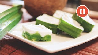 Malaysian Coconut Jelly Dessert  Kuih Tako Pandan Nyonya Cooking [upl. by Ardnuhsed]