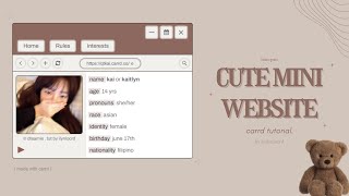 cute mini website carrd tutorial ⁺ © dteamie [upl. by Ahsirk]