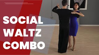 Social Waltz Basic Combo 3 Basic Moves Combined [upl. by Ettenaj]