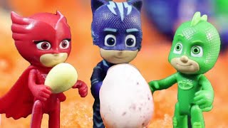 Play with PJ Masks  Surprise Eggs Inside the Volcano  PJ Masks Cartoon Stories [upl. by Latt277]