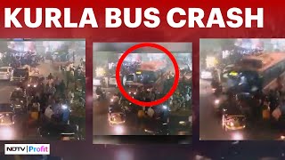 WATCH CCTV Footage Of The Kurla Bus That Shows How The Crash Happened  NDTV Profit [upl. by Rehteh]