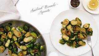 Skillet Sauteed Brussels Sprouts Martha Stewart [upl. by Ahsiemak]