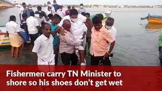 TN minister carried by fishermen to the shore as he didn’t want his shoes to get wet [upl. by Nahgem]