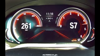 BMW 750Ld xDrive acceleration 0100 kmh 0200 kmh 0250 kmh 0400 m top speed racelogic [upl. by Edyaj250]