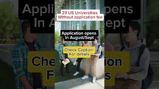 US schools with no application fee  graduatestudies studyabroad studyinusa internationalstudent [upl. by Candy952]