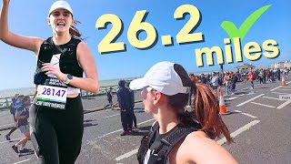 My first marathon as a SLOW runner amp how I did it  Brighton race day vlog [upl. by Grishilda536]