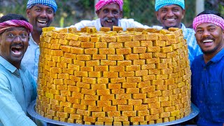 1000 MYSORE PAK  Traditional Mysore Pak Recipe Cooking in Village  Quick amp Easy Sweet Recipe [upl. by Yacano219]