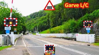 Long crossing  Garve Level Crossing Highland [upl. by Naples]