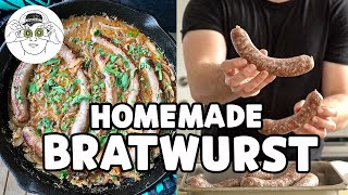 Easy Homemade Bratwurst amp How to Cook Beer Brats  From Scratch [upl. by Rot]