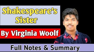 Virginia Woolfs SHAKESPEARES SISTER Summary amp Analysi english creativemarathi [upl. by Lenoj]