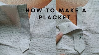 Diy How to make a placket for beginners Beginners friendly tutorial Placket sewing tutorial [upl. by Rimidalg360]